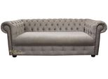 Jv Furniture Design Divano Grigio Chiaro 3 Posti Chesterfield Tessuto Imbottito Divani Nuovo