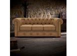 Divano Imbottito Chesterfield A 3 Posti In Stile Antico In Pelle E Tessuto Divano In Tessuto