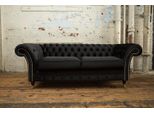 Divano Chesterfield Divano Tappezzato 3 Posti Divani Set Divani Nero Nuovo