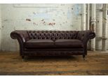 Divano Di Lusso In Pelle Tessile Chesterfield Divani Tappezzeria 3 Posti Nuovo