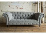 Divano Chesterfield Divano Imbottito 3 Posti Set Divani Divani Grigio Nuovo
