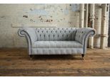 Jv MöBel Divano Chesterfield A 2 Posti In Pelle Imbottito Design Tessile