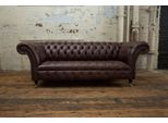 Jv Mobili Divano Design Lusso Classico 3 Posti Chesterfield Pelle Nuovo