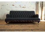 Jv Furniture Divano Chesterfield Nero Divano 3 Posti Nuovo
