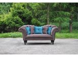 Divano A Tre Posti Di Design Imbottitura Seduta Tessile Divano 2,50 Posti Chesterfield Grigio