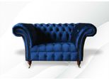 Poltrona Chesterfield Tessuto Blu Mobili Creativi Nuovo Soggiorno Lusso Moderno