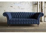 Jv MöBel Divano Di Design Xxl 3 Posti Grande Divano Blu Tessile
