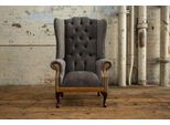 Chesterfield Grande Design Tessile Soggiorno Divano Tappezzeria 3 Posti Pelle #203