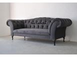 Divano A Tre Posti Di Design Imbottitura Seduta Tessile Divano 3 Posti Chesterfield Grigio Nuovo