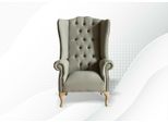 Sedia Ad Ala Grigia Poltrona Divano Imbottitura Divano Tessile Chesterfield Divano Salotto