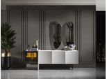 Credenza Soggiorno+2X Specchio Legno Vetro Bianco Jvmoebel