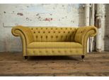 Jv MöBel Chesterfield Grande Design Tessile Divano Da Salotto Imbottito 2 Posti