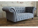 Jv MöBel Chesterfield Grande Design Tessile Soggiorno Divano Imbottito 2 Posti