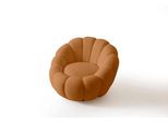 Set Soggiorno Poltrona + Sgabello Moderno Rotondo Arancione Jvmoebel
