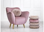 Poltrona Poltrona Wing Chair 1 Posto Seduta Tessuto Lusso Soggiorno Moderno Rosa