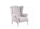 Poltrona Chesterfield Da Salotto Design Rivestimento Bianco Jvmoebel