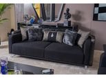 3 Posti Legno/Tessuto Nero 240 X 100 X 73 Jvmoebel