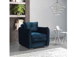 Poltrona Design Sitzer Poltrona Relax Tessile Blu Jvmoebel