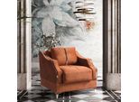 Poltrona Di Design Relax Tessile Con Acciaio Inox Lounge Club Jvmoebel