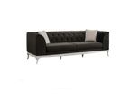 Divano A Tre Posti Chesterfield Divano A 3 Posti In Tessuto Nero Jvmoebel