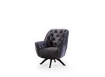 Poltrona Moderna Colore Nero Soggiorno Tessile Design Arredamento