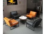 Poltrona Imbottita Seduta Design Moderno Lounge In Pelle Jvmoebel