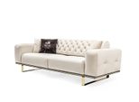 Divano Chesterfield A Tre Posti Divani A 3 Posti In Tessuto Bianco Soggiorno Di Lusso Jvmoebel