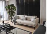 Divano 3 Posti Tre Posti Tessuto Soggiorno Beige Design Moderno Jvmoebel