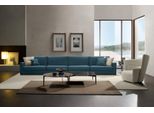 Divano 4-Sitzer Polster Divano Leder Divani Design Italienische MöBel Blau Jvmoebel