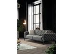 Divano 3 Posti Tre Posti Tessuto Soggiorno Grigio Chesterfield Nuovo Jvmoebel