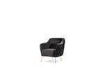 Poltrona Chesterfield Wing Chair Tessuto Soggiorno Poliestere Nero Jvmoebel