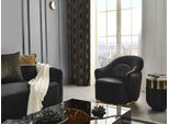 Poltrona Wing Chair Moderna Tessuto Soggiorno Poliestere Blu Design Seduta Jvmoebel