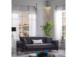 Divano 3 Posti 236 X 91 X 87 Cm Legno Grigio Jvmoebel