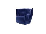 Poltrona Monoposto Stile Italiano Rivestimento Legno Tessile Prianera Luxury Blu Jvmoebel