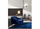 Poltrona Arredamento Tessuto Moderno Lounge Tessile Lusso Seduta Relax Blu Prianera Jvmoebel