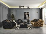 Divano Chesterfield Set Divano Poltrona Blu Poliestere Lusso Set 3 Pezzi Jvmoebel