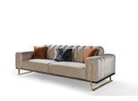 Divano 3 Posti Arredamento Moderno Colore Beige Soggiorno Lusso Divani 240Cm