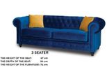 Divano Blu Tappezzeria Chesterfield Divano Blu A Tre Posti Nuovo Jvmoebel