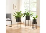 Supporto Per Piante 'Orsa' Set Di 3 In Metallo Nero