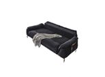 Design Chesterfield Divano 3 Posti In Tessuto Imbottito Nero Jvmoebel