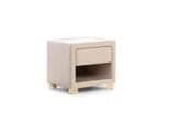 Comodino Quadrato Beige Con Struttura In Legno Di Design Arredamento Moderno Nuovo