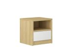Comodino Marrone Chiaro 1X Cassetto Camera Da Letto Di Design Console In Legno Jv Moebel
