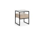 Camera Da Letto Comodino Moderno Piano In Vetro Struttura In Metallo Mobili In Legno Jv Moebel