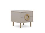 Comodino Beige Di Design Con 2 Cassetti Per Camera Da Letto Console Jv Moebel