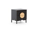 Comodino Nero Di Design Con 2 Cassetti Mobili In Legno
