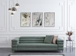 Divano Da Salotto Verde Con Struttura In Legno, Divano Di Design A 4 Posti In Tessuto, Moderno