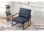 Poltrona 1 Posto Tessile Nero Gambe In Metallo Soggiorno Sala Da Pranzo Jvmoebel