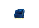 Poltrona Chesterfield Blu Salotto Poltrona Rotonda Di Design Monoposto Jvmoebel