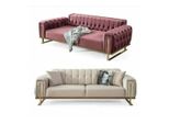 Divano Chesterfield Rosa Soggiorno Tre Posti Imbottito Divano 3 Posti