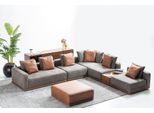 Set Soggiorno Grigio Divano A L Sgabello 2 Pezzi Designer Jvmoebel